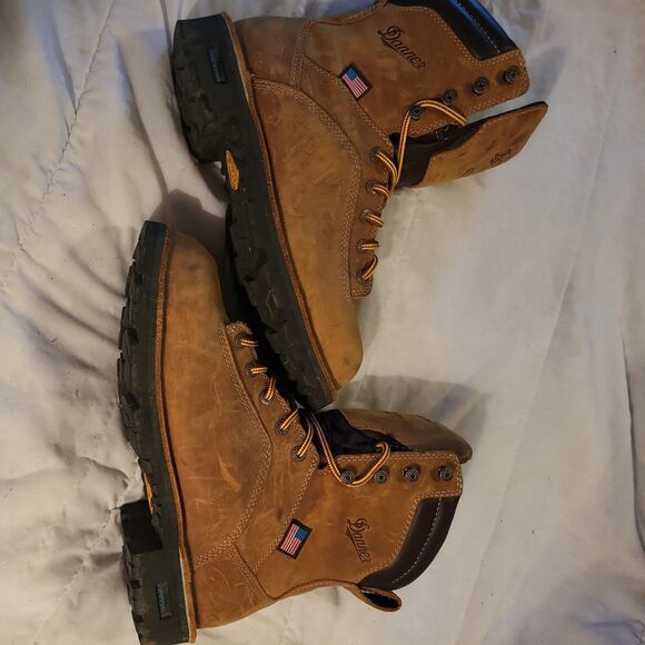 Danner Mens Quarry USA Tan Work Boots Size 7.5 Leather Comp Toe Thinsulate Lined main image 2